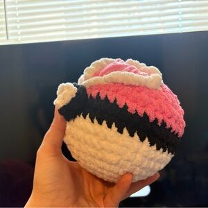 Handmade Pink and White Pokeball